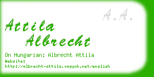 attila albrecht business card